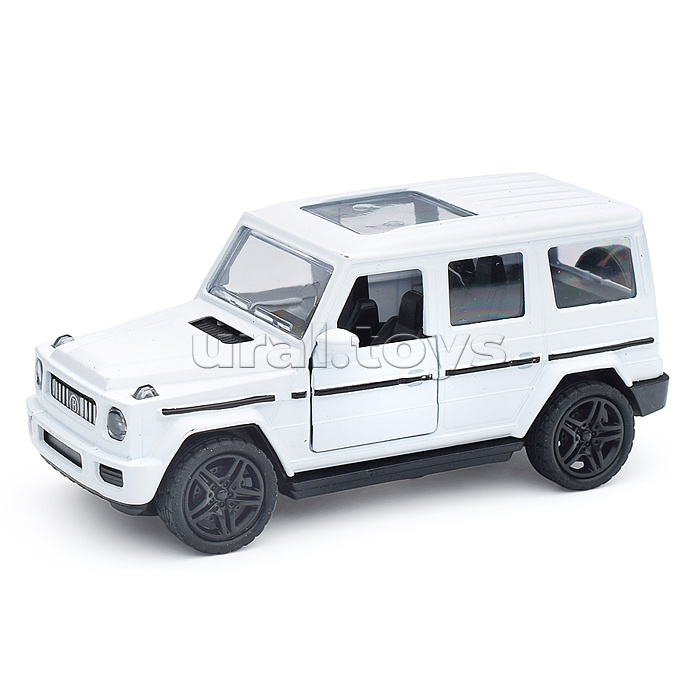 Белая инерционная машинка Внедорожник люкс die-cast, 1:32, открывающиеся двери