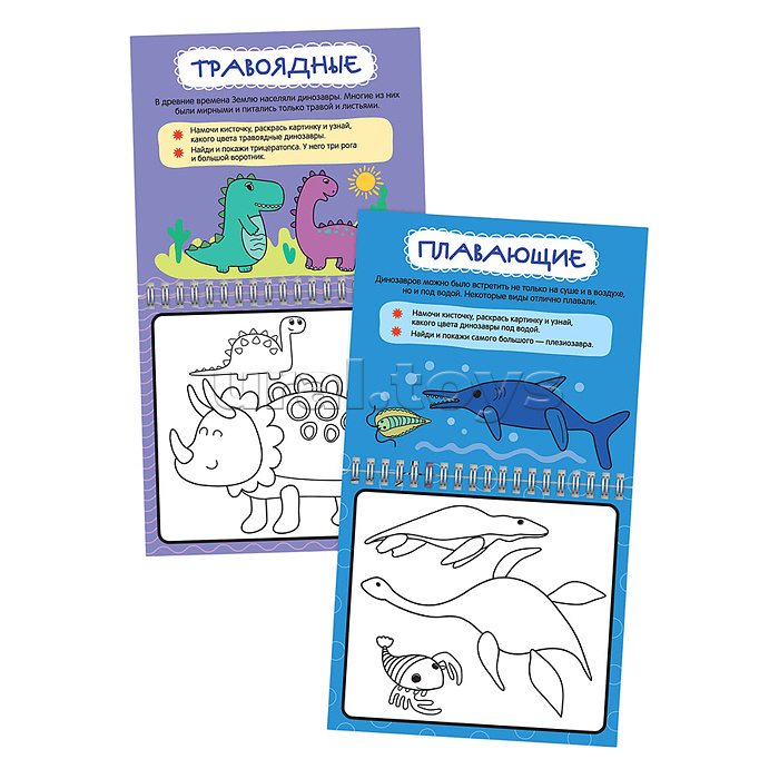 Многоразовые водные раскраски. Динозавры