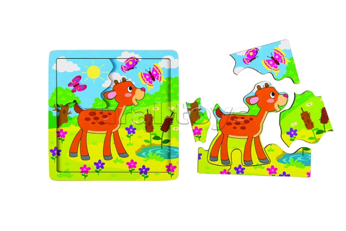Игра из дерева "Оленёнок" (собираем по картинке) (Baby Step) Игра из дерева "Оленёнок" (собираем по картинке) (Baby Step)