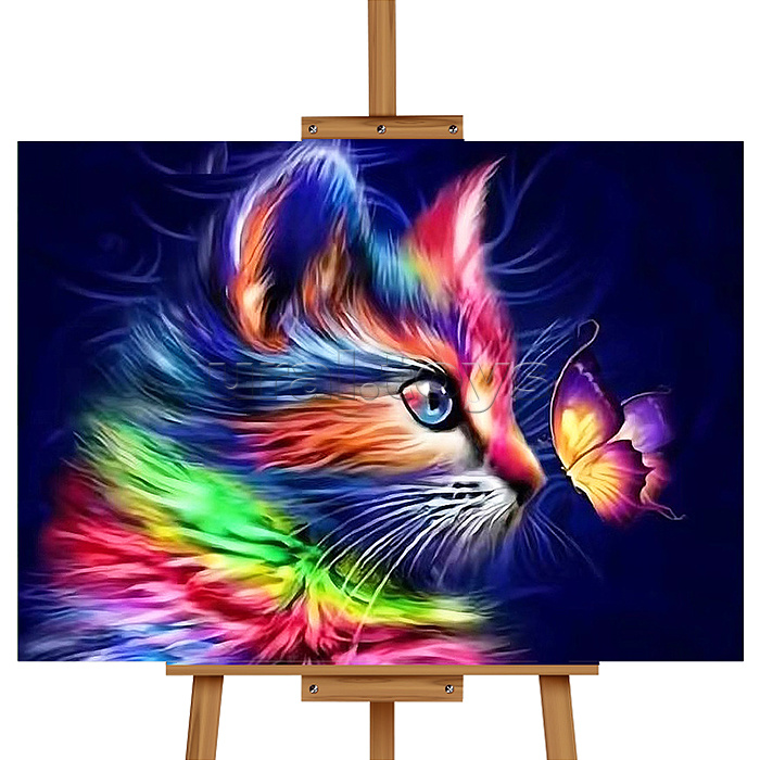 Мозаика алмазная "Яркий котик" 30*40см