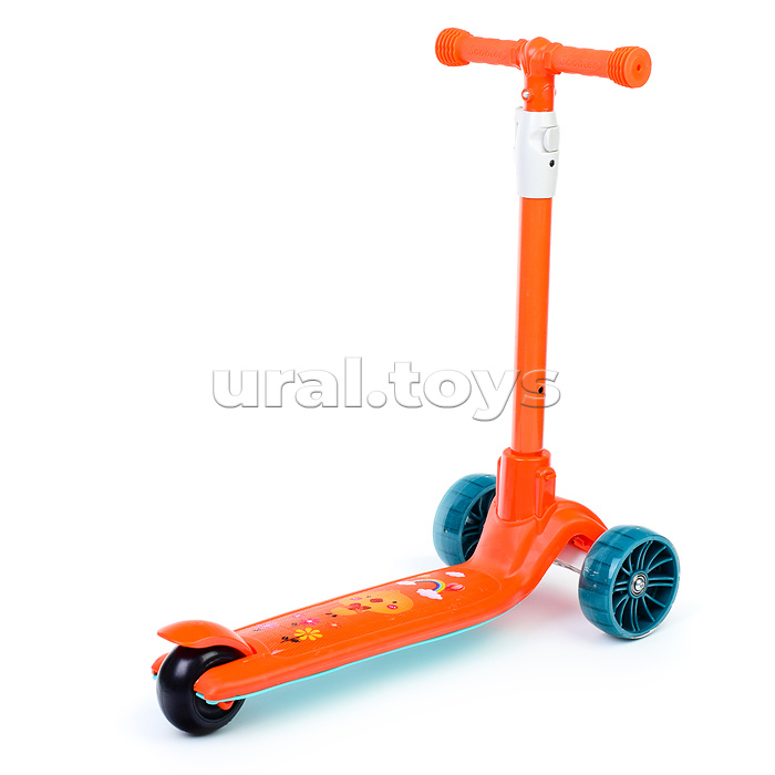Самокат 3-х кол., оранжевый, PU, ABEC 7, в коробке