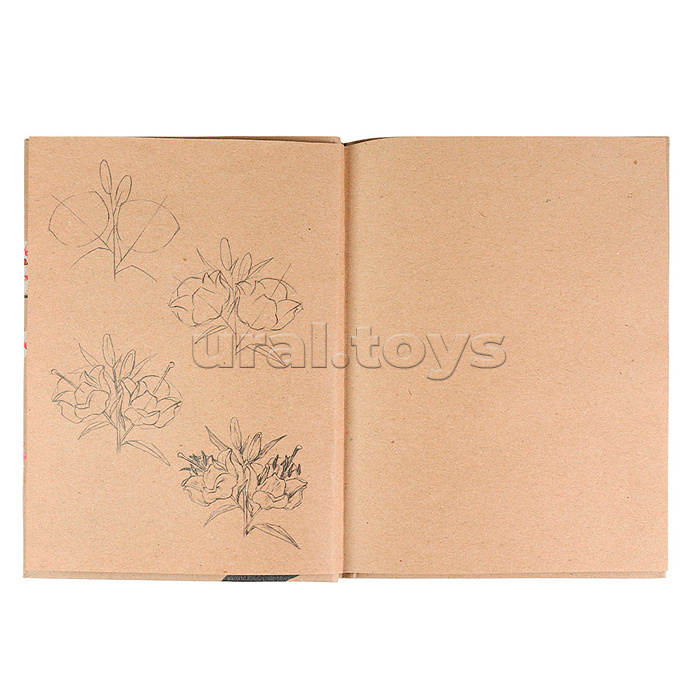 Скетчбук 80л. с пошаговыми эскизами "Яркие краски" 7БЦ, КБС с резинкой