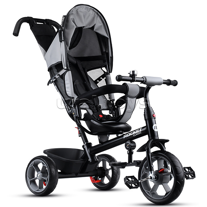 Велосипед трехколесный Rocket 136-GR, колеса EVA 10"/8", цвет серый