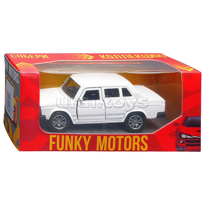 Белая инерционная машинка вид А die-cast , 1:32