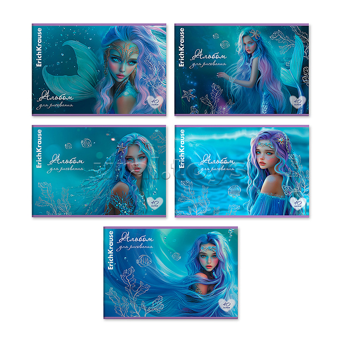 Альбом для рисования 40л. на скобе Aquamarine, А4