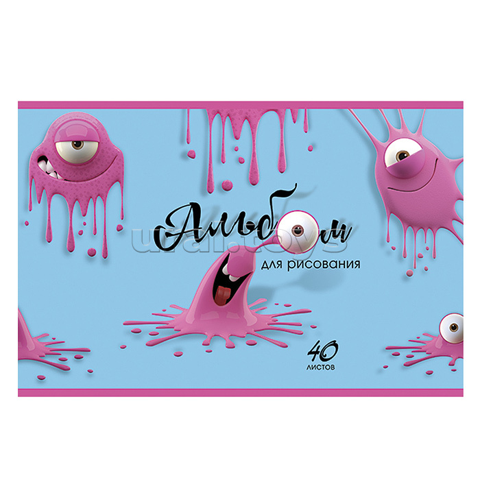 Альбом для рисования 40л. "Весёлый слайм" А4 скрепка S