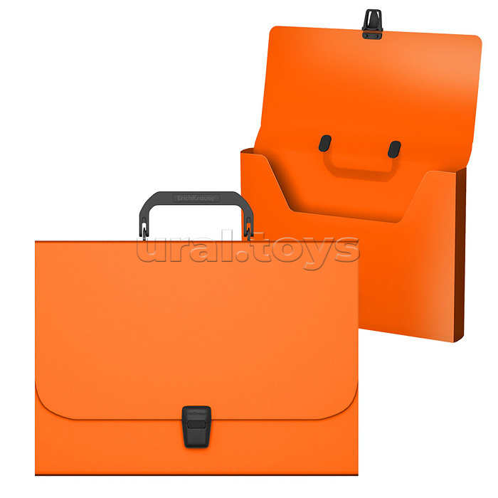 Портфель пластиковый Matt Neon, A4, оранжевый
