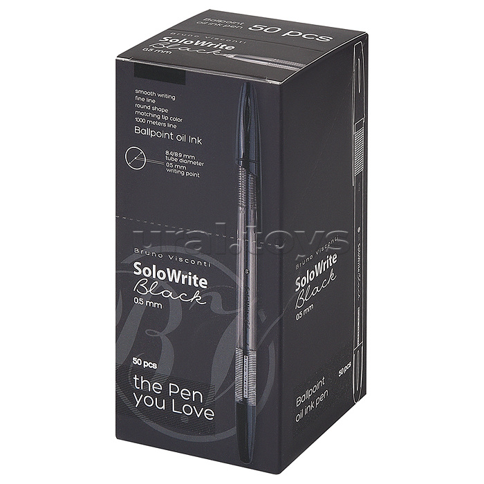 Ручка "Solo Write" шариковая, масло, 0.5 мм, черная