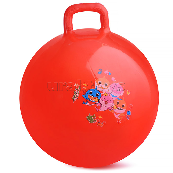 Мяч с ручкой 55 см "Акулята"