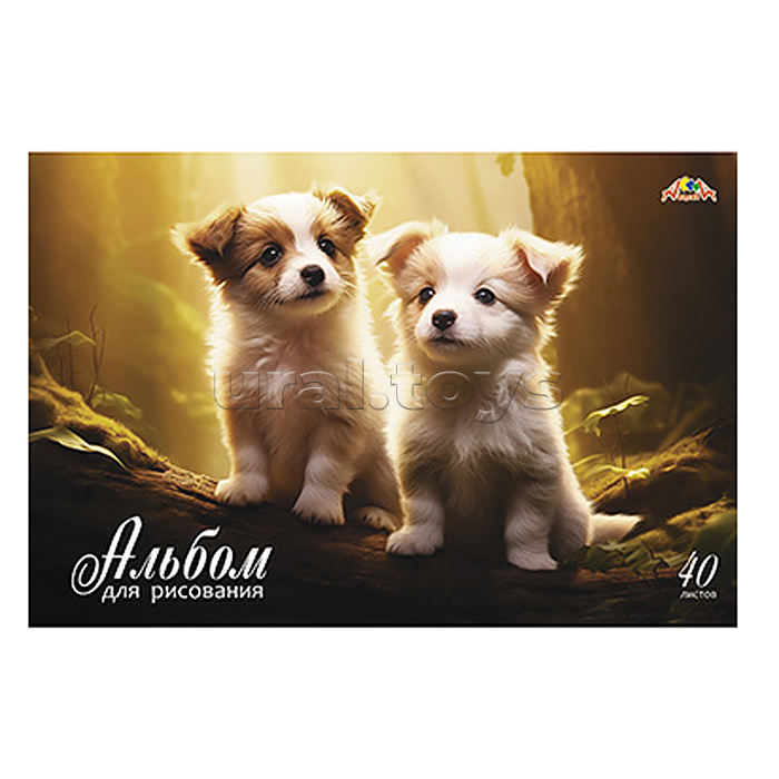 Альбом для рисования 40л. "Лесные малыши" скоба, по сериям