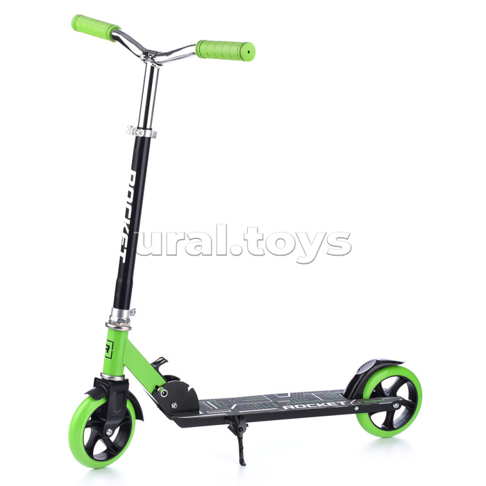 Самокат 2-х колесный ROCKET,колеса PU/ 145 мм,ABEC 7, зеленый