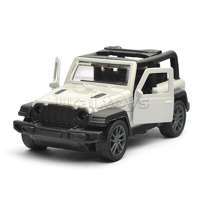 Белая инерционная машинка Джип Сафари die-cast,1:32, открывающиеся двери