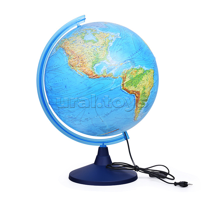 Глобус Земли физико-политический 400мм с подсветкой от сети Классик Евро