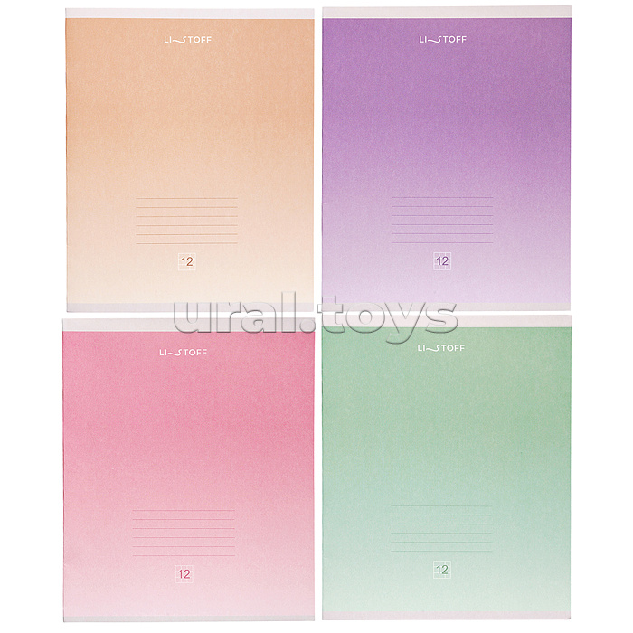 Тетрадь 12л. клетка "Эбру" А5 скрепка