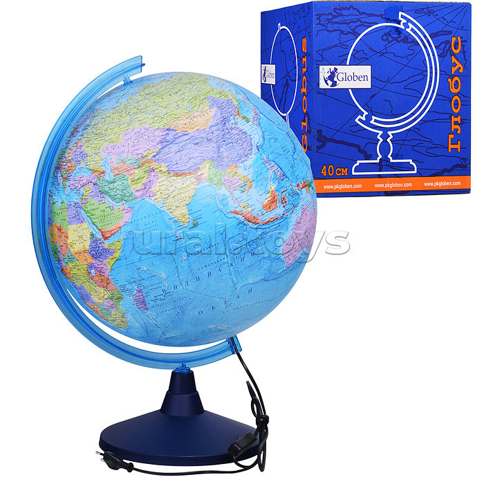 Глобус Земли политический 400 мм с подсветкой Классик Евро