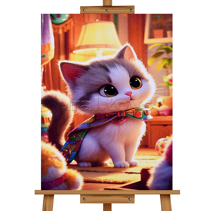 Мозаика алмазная "Котик" 20*30см.