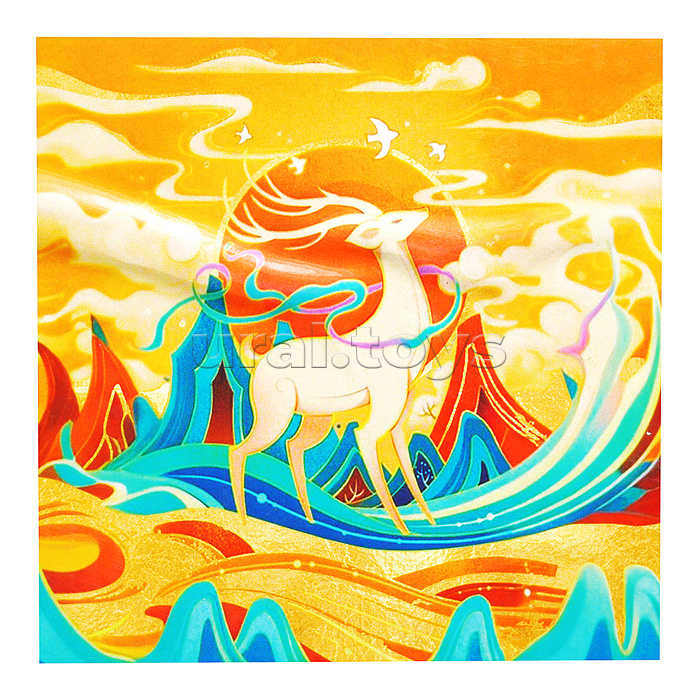 Картина по номерам 30х30 "Олень" с поталью (21 цвет)