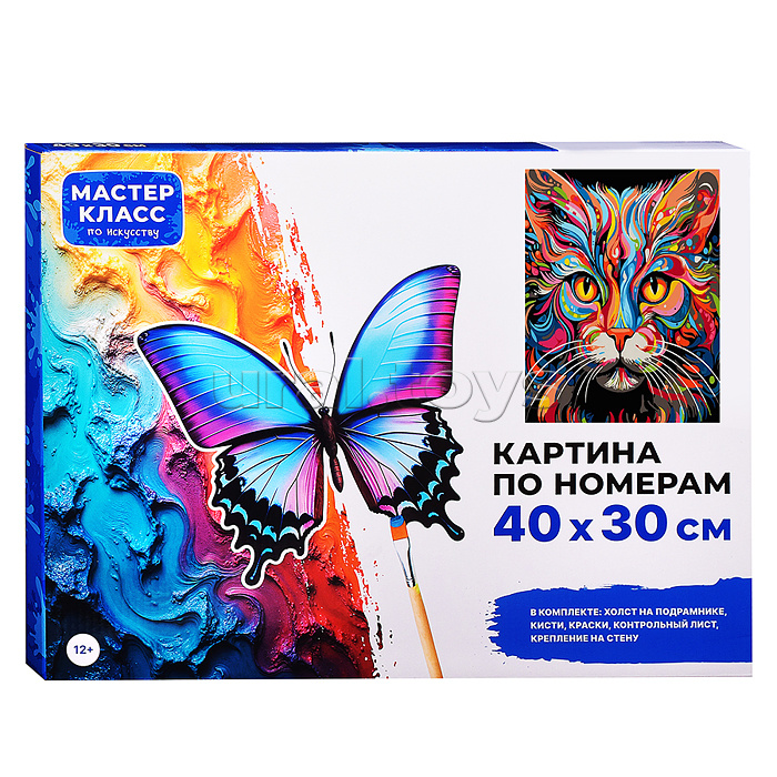 Набор для рисования "Картина по номерам 30х40 см. Яркая кошка"