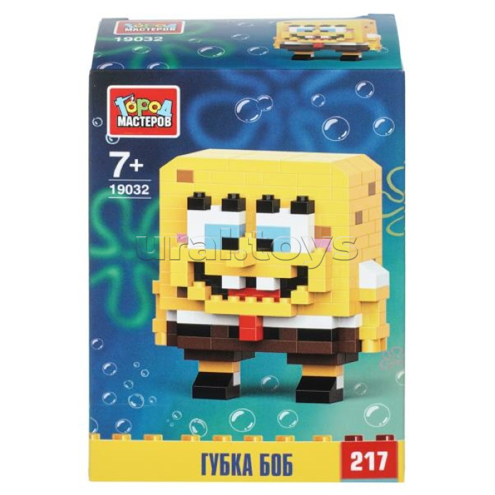 Конструктор 3D сборная фигурка "Губка боб" 217 дет.