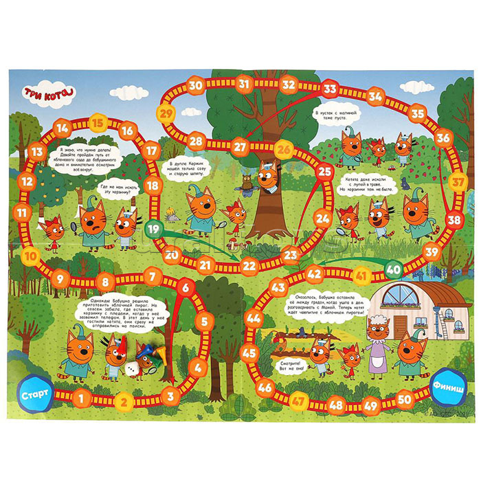 Настольная игра-ходилка "Три кота. Поиски пропавшей корзинки"
