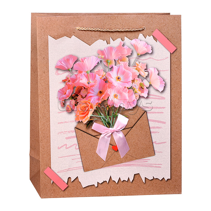 Пакет подарочный "Прекрасный букетик" 26*32*10см