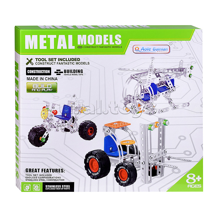 Конструктор "Вилочный-погрузчик" (112 дет.) металл, в коробке