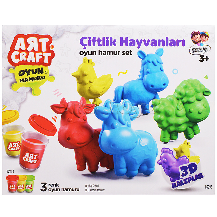 Набор для лепки "Домашние животные" тесто 3х56г
