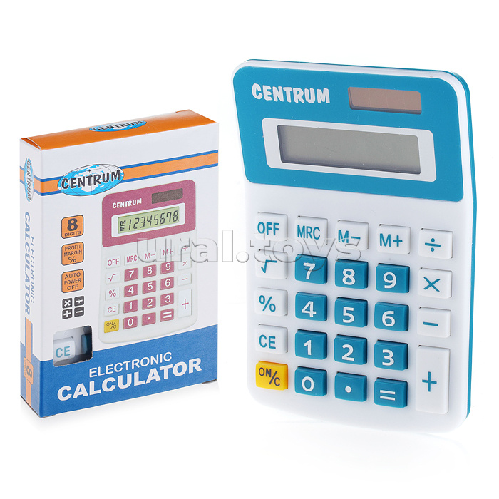 Калькулятор карманный 8и разрядный, 116x75x18мм, батарейка-таблетка+солнечная батарейка