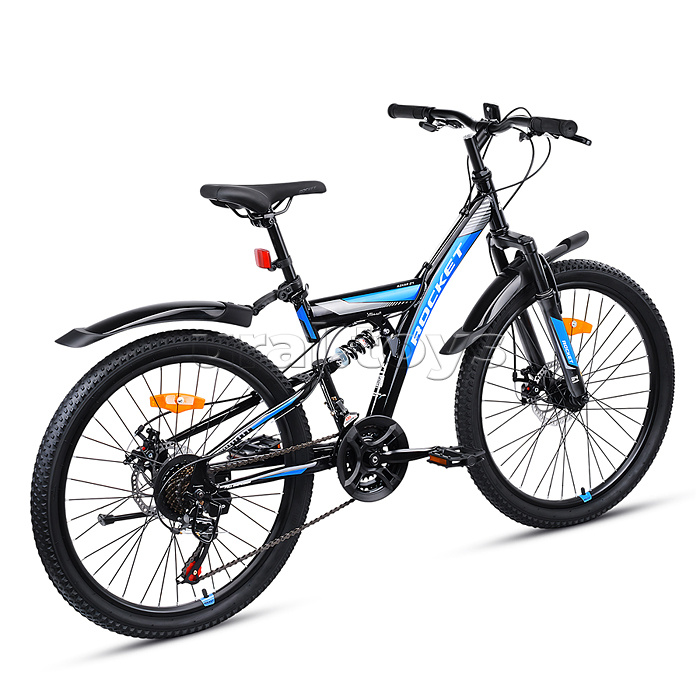 Велосипед 24" Rocket Azkar, цвет черный/синий, размер 15"