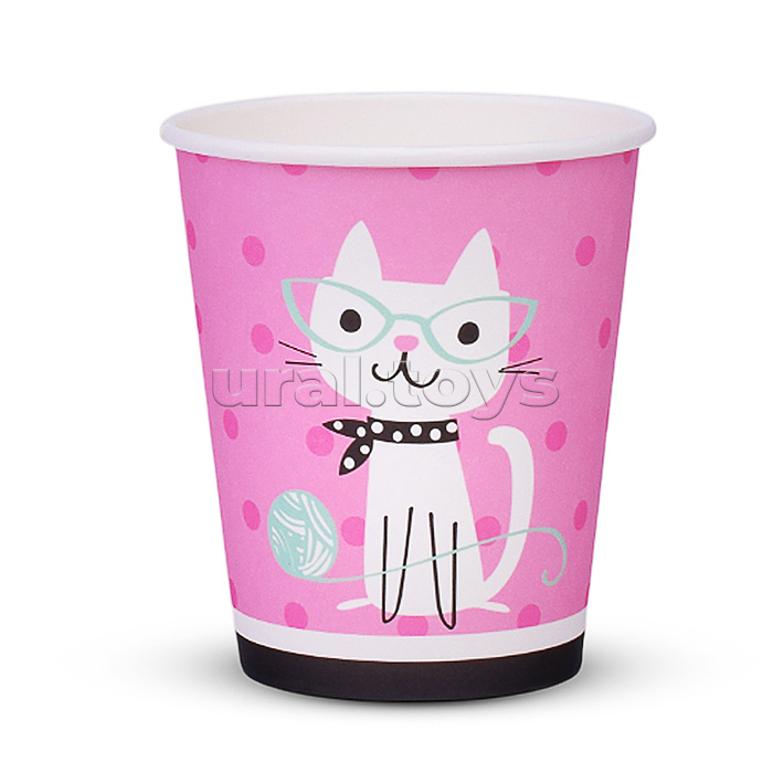 Набор посуды одноразовой "Гламурный кот" стаканы (10 шт)