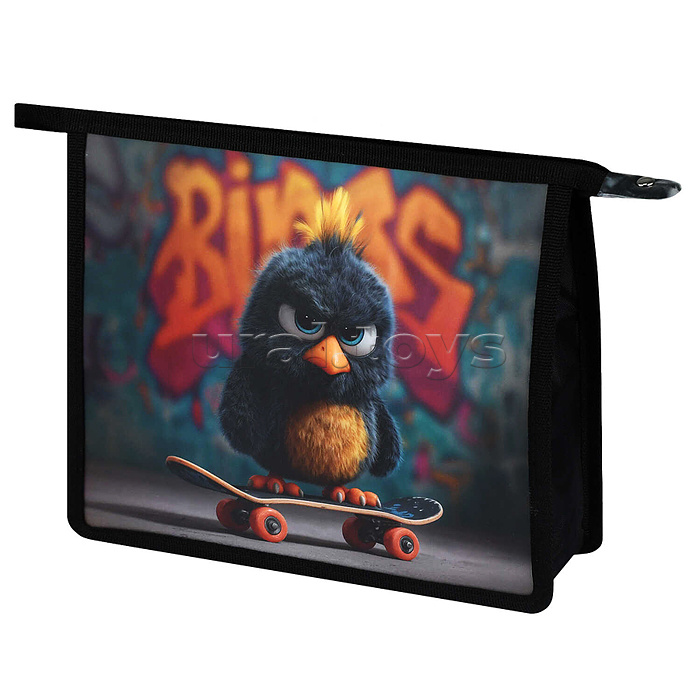 Папка для школьных тетрадей пластиковая "Опасный птенец" полипропилен, формат А5, 23.3x20х6.5 см