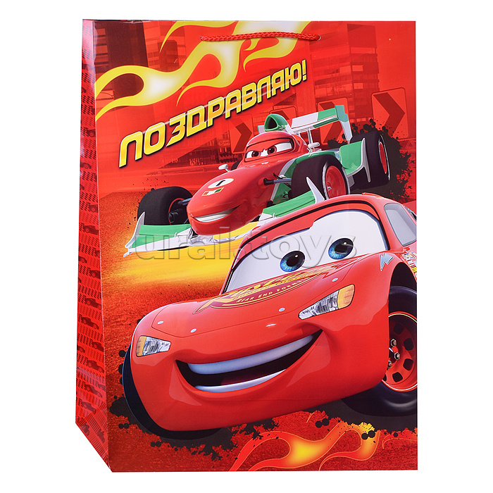 Пакет подарочный глянцевый размер xl "Тачки"