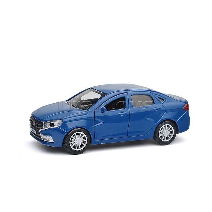 Машина металл LADA Vesta 11,5 см, (отк. двери, темно-синий,) в коробке