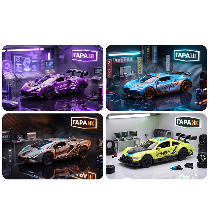 Набор машин "Гонка звезд-2" 1:64 в коробке