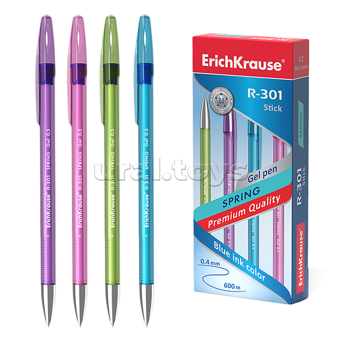 Ручка гелевая R-301 Spring Gel Stick 0.5, цвет чернил синий (в коробке по 12 штук)
