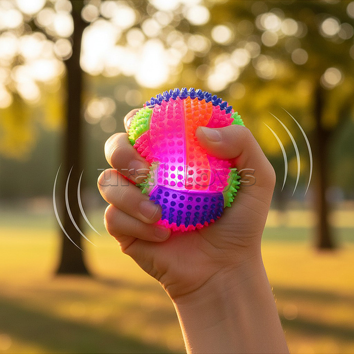 Игрушка-пищалка "Колючие полоски" (7,5 см) в коробке