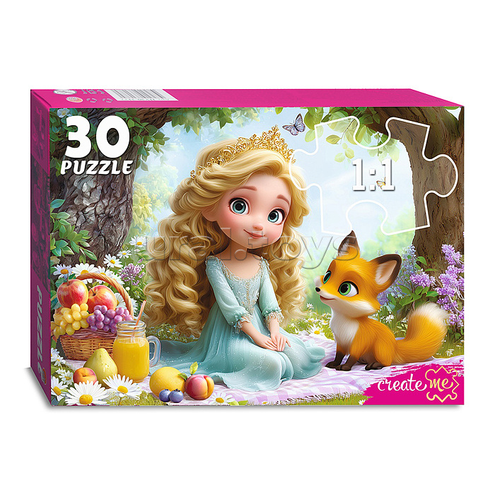Пазлы 30 "Принцесса и лисенок"