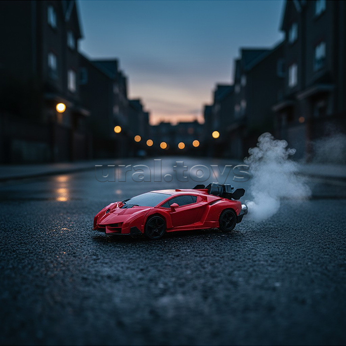 Машина "Машина-робот" р/у, 27 MHz, со спреем, с аккум., в коробке