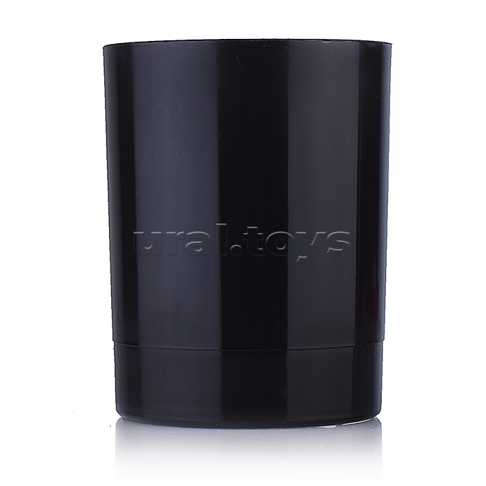 Подставка для пишущих принадлежностей 9x6x6 см, стакан круглый, черный, индивидуальная маркировка