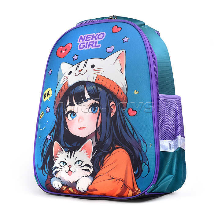Рюкзак "Optima. NekoGirl" школьный жесткий 37x28x18 см (17 л) вес 700 г, 1 отделение Рюкзак "Optima. NekoGirl" школьный жесткий 37x28x18 см (17 л) вес 700 г, 1 отделение
