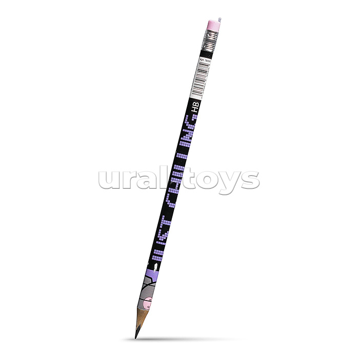 Карандаш чернографитный трехгранный деревянный заточенный с ластиком