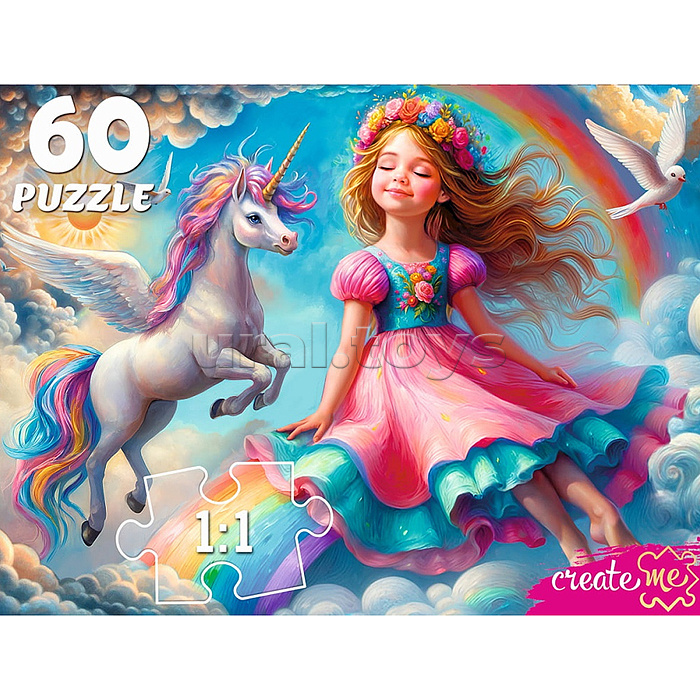 Пазлы 60 "Принцесса в волшебном мире"