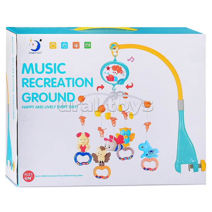 Мобиль "Чудные животные" музыкальный, на кроватку, в коробке