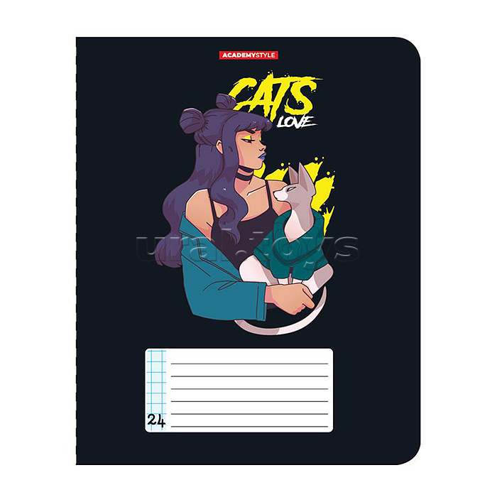 Тетрадь 24л А5 клетка "Девушки с питомцами" Тетрадь 24л А5 клетка "Девушки с питомцами"