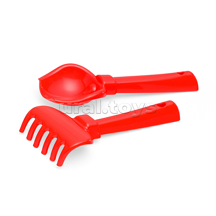 Набор №238: ведро малое, ситечко-цветок, совок №2, грабельки №2, 2 формочки, лейка малая №3