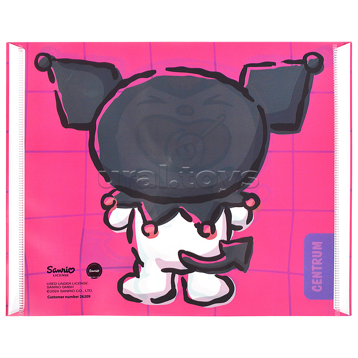 Папка-конверт на кнопке А5, пластик, "Куроми с леденцом" 180 мкм, двусторонняя печать Папка-конверт на кнопке А5, пластик, "Куроми с леденцом" 180 мкм, двусторонняя печать