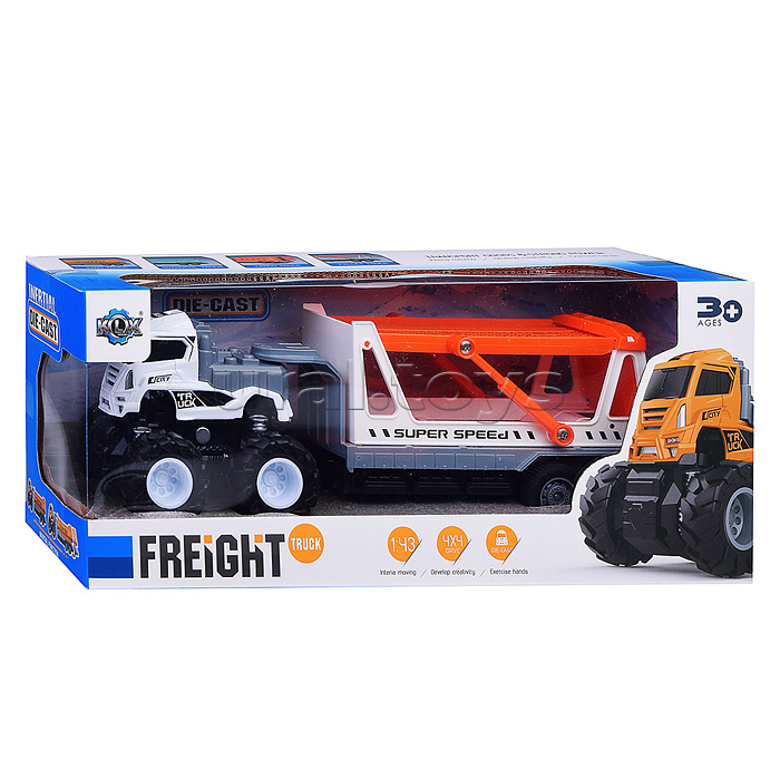 Машина "Мега прицеп два этажа" в коробке