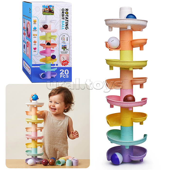 Игра Горки "Умный серпантин" (20 дет.) цвет пастельный, в коробке