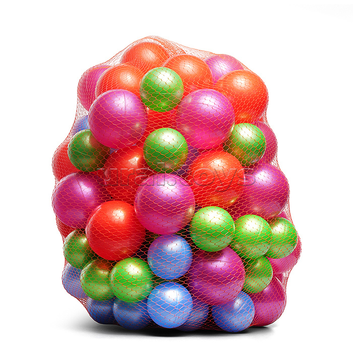 Шарики диам. 6 и 8 см (100 шт. в ассортименте в сетке)