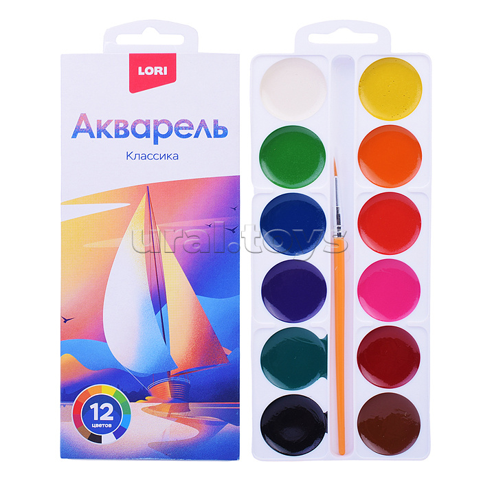Акварель, 12 цветов, с/к Акварель, 12 цветов, с/к